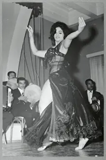 Beirut Prints: Woman Dancing in Front of Men