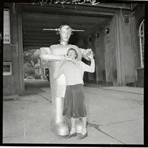 Hamburg Prints: Woman Dancing with a Robot