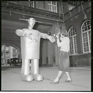 Hamburg Prints: Woman Dancing with a Robot