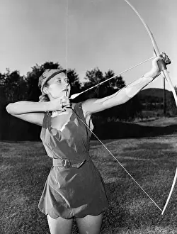 Archery Prints: Woman Demonstrates Archery Skills