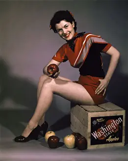 Photographers Model Prints: Woman Displaying Washington State Apples