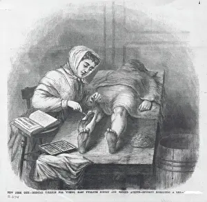 Opposites Prints: Woman Dissecting Leg