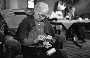 Crafts Prints: Woman Does Crochet