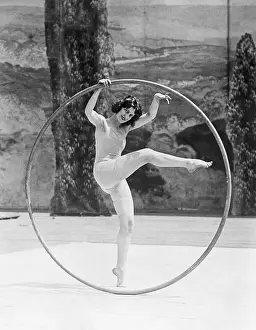 Seattle Prints: Woman Doing Dance with Hoop