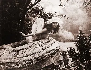Nest Prints: Woman Dressed As Bird In Nest