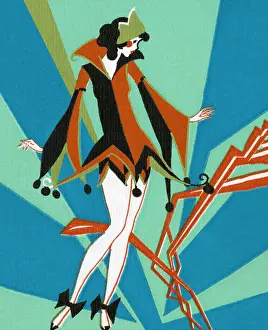 Illustrat Prints: Woman Dressed as Court Jester