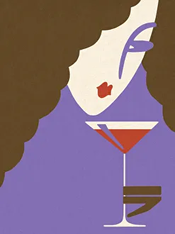 Lounge Collection: Woman Drinking a Martini