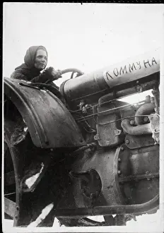 Commune Prints: Woman Driving A Tractor