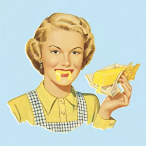 Unhealthy Eating Gallery: Woman Eating Butter