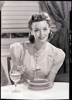 Beverage Prints: Woman Eating Soup