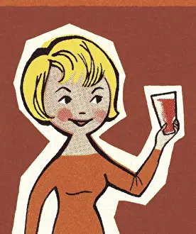 After Work Prints: Woman Enjoying a Cocktail