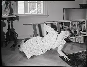 Grimacing Prints: Woman Falling from Ladder