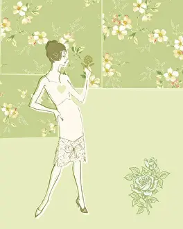 Woman with flowers