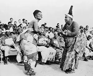 Accra Prints: Woman in Ghanaian Dress Dancing
