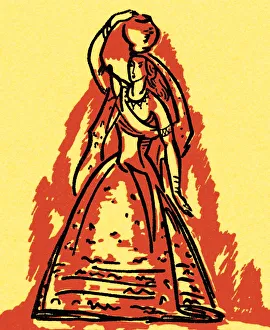 Images Dated 30th September 2003: Woman in Gown with Bowl on Head