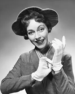 Grooming Product Prints: Woman with hat and gloves