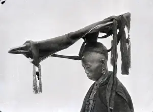Indochina Prints: Woman With Hedgear Announcing She'S Marr