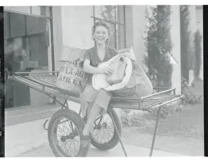 Burbank Prints: Woman Holding Asbestos Bag