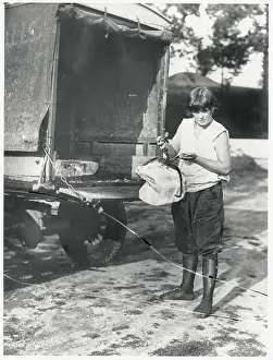 Pennsylvania Prints: Woman Holding Block of Ice