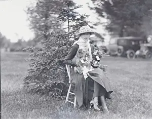 Mineola Prints: Woman Holding Three Dogs