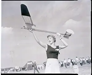 Mainz Prints: Woman Holding a Model Plane