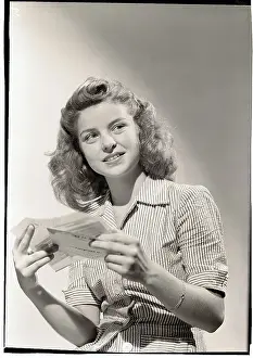Telegraph Prints: Woman Holding Telegraph
