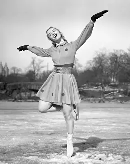 Woman ice skating
