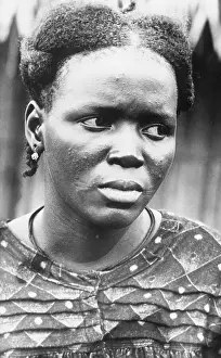 Nigeria Prints: Woman of the Igara Tribe Wearing Native Hairstyle