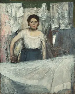 Degas Prints: Woman Ironing. Artist: Degas, Edgar (1834-1917)