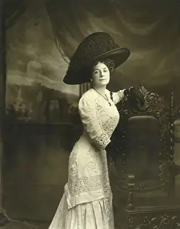 Lace Prints: Woman In Lace-Trim Dress, 19Th Century