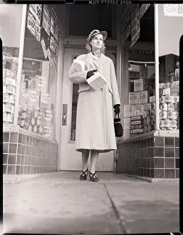 Woman Leaving Grocery Store
