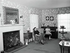 Comfortable Prints: Woman Listening to Piano Player