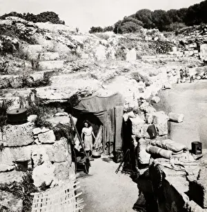 Huty32306 Prints: Woman Lives In Amphitheatre Ruins