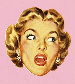 Earring Prints: Woman Looking to the Side