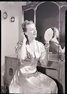 Everyday Scene Prints: Woman Looking into Mirror