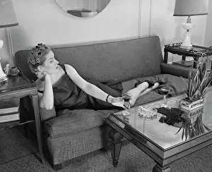 Ashtray Prints: Woman Lounging on Sofa
