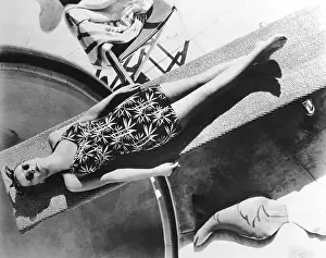 Sunbathing Prints: Woman Lying on Diving Board