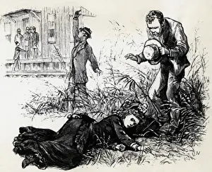 Dying Prints: Woman Lying In Grass Next To Rr Tracks