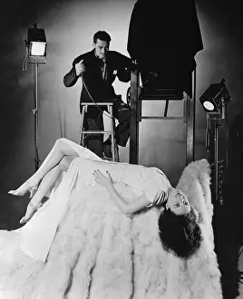 Woman Lying Down in Photo Studio