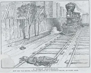 Flint Prints: Woman Lying on Train Tracks