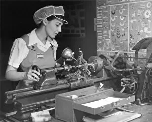 Woman machinist at work
