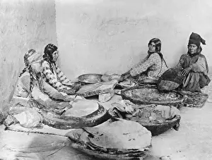 Damascus Prints: Woman Making Bread