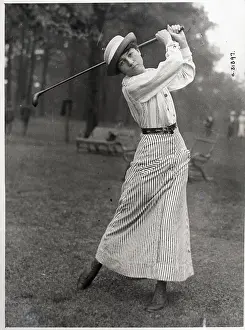 Swinging Prints: Woman In Middle Of Golf Swing