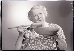 Spoon Prints: Woman with Mixing Bowl and Spoon