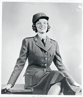 Ottawa Prints: Woman Modeling an Army Uniform