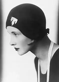 Modeling Prints: A Woman Modeling a Cloche