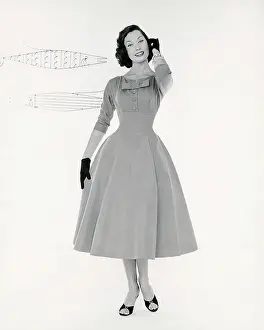 Stylish Prints: Woman Modeling A Cocktail Dress