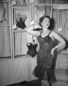 Museum Prints: Woman Modeling Corset