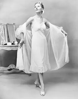 Woman Modeling a Dressing Gown
