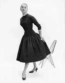 Modeling Prints: Woman Modeling Elongated Silhouette